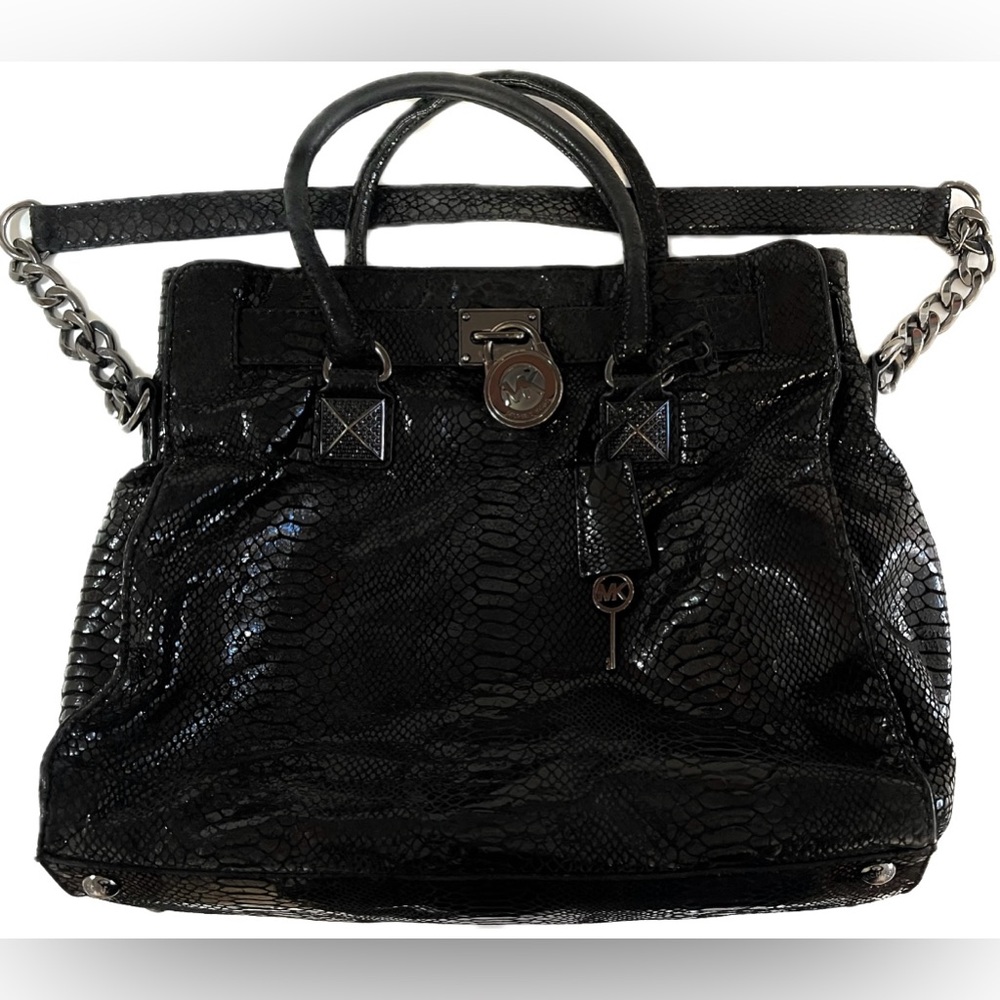 Michael Kors Black Python Hamilton Bag - image 5